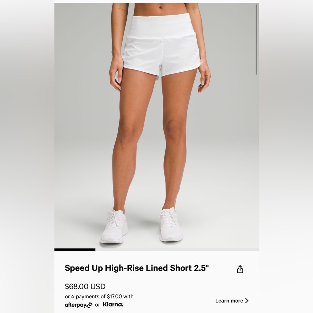 Lululemon speed up high-rise lined shorts 2.5”
